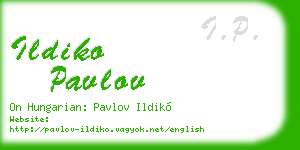 ildiko pavlov business card